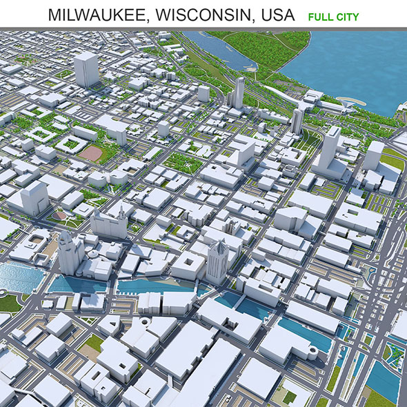 Milwaukee city Wisconsin - 3Docean 33645338