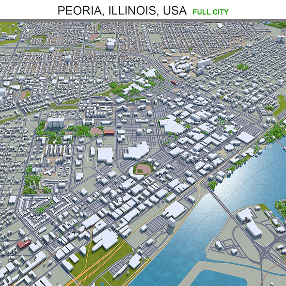Peoria city Illinois - 3Docean 33648930
