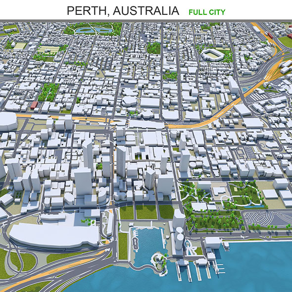 Perth city Australia - 3Docean 33648978