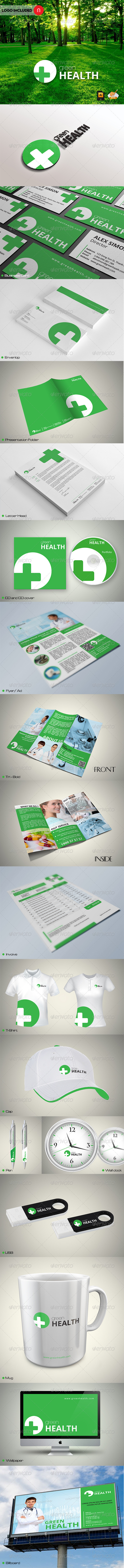 Green Health Corporate Identity - Stationery Print Templates