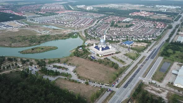 Abdullah Rahim Mosque near lake. alt
