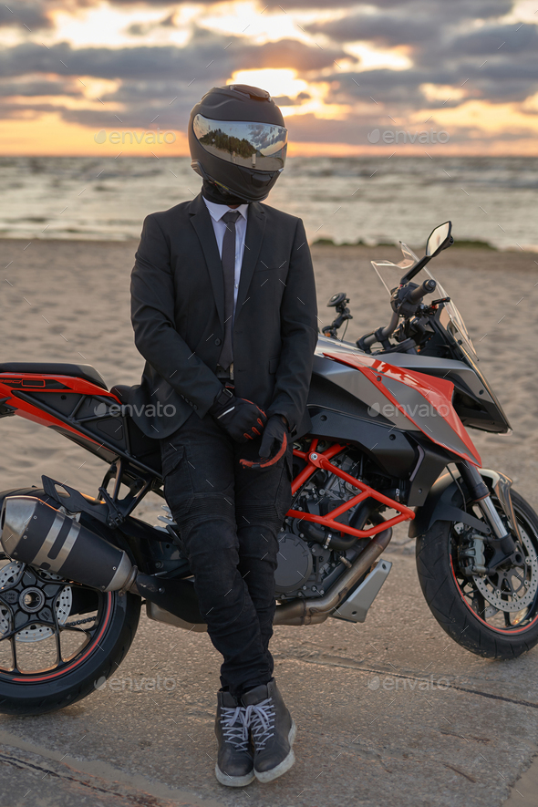 motorbike under suit