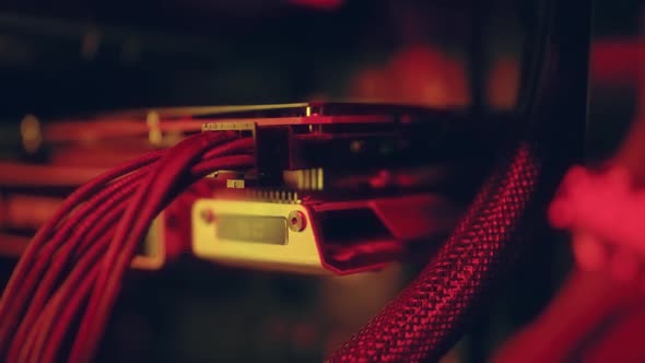 A Man Inserts an ATX PCI-E PCIe 8 Pin Power Connector and Launches a Video Card alt