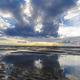 Clouds reflections in the still ocean from the beach, Bay of Saint Michel in Normandy - PhotoDune Item for Sale