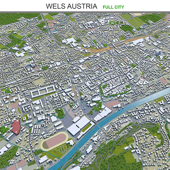 Wels city Austria - 3Docean 33665745