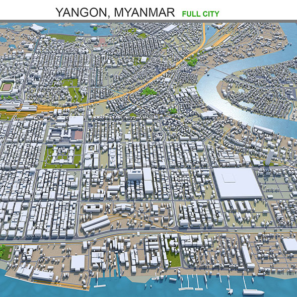 Yangon city Myanmar - 3Docean 33668409