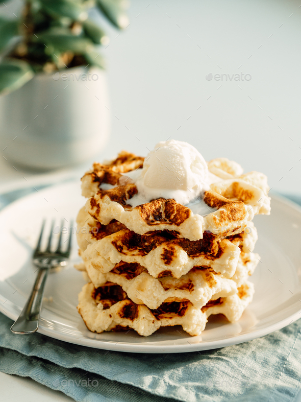 Ricotta cheese chaffles or waffles Stock Photo by Fasci PhotoDune