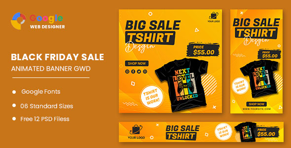 Big Sale Tshirt HTML5 Banner Ads GWD
