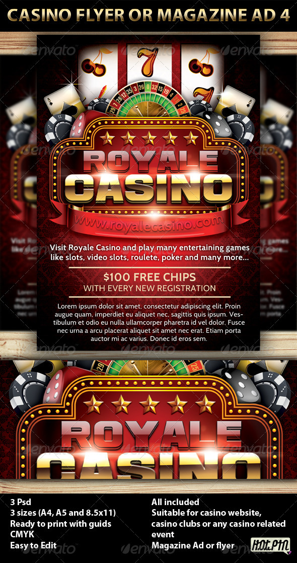 Casino Magazine Ad or flyer Template V5