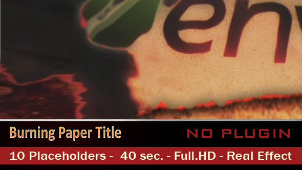 Burning Paper Title - VideoHive 3072932
