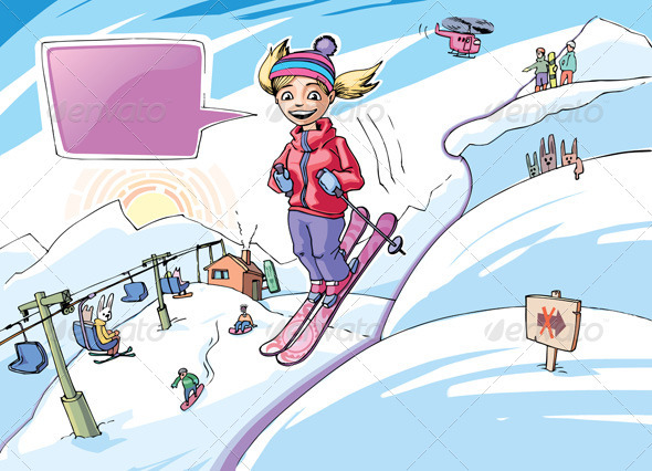 Freeriding Girl - Sports/Activity Conceptual