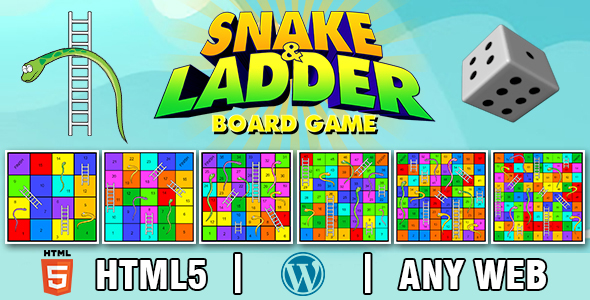 Snake and Ladder Board Game V2 (HTML5) Board Game
