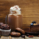 List of chocolate dishes. Cheesecake, muffins, cookies, pumpkin brownies, hot chocolate - PhotoDune Item for Sale