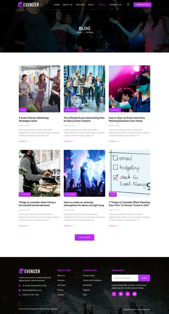 Evenizer ? Event Planner & Organizer Elementor Template Kit