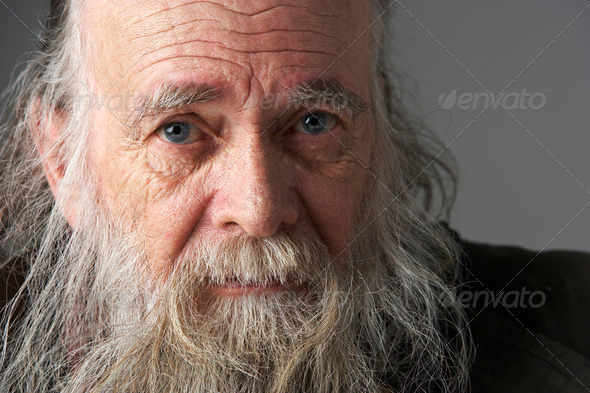 Senior Man With Long Beard - Stock Photo - Images