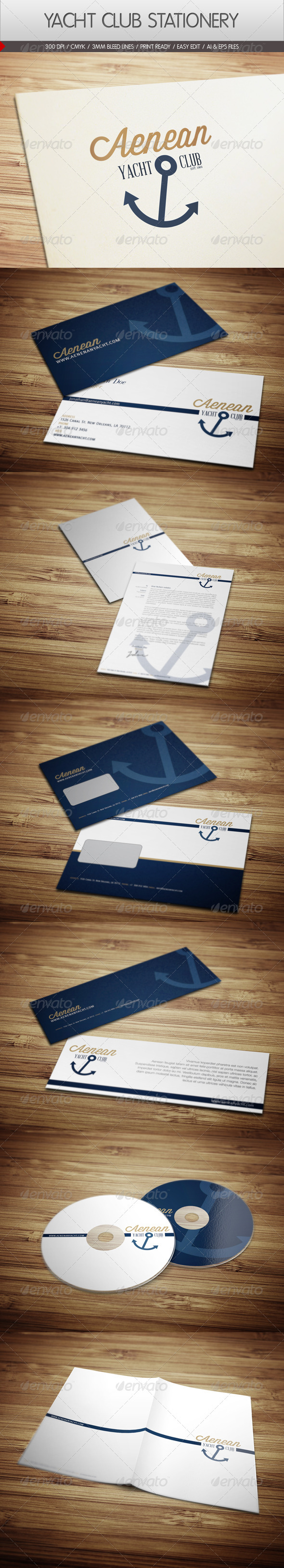 Yacht Club Corporate Identity - Stationery Print Templates