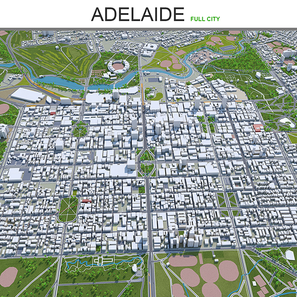Adelaide city Australia - 3Docean 28600672