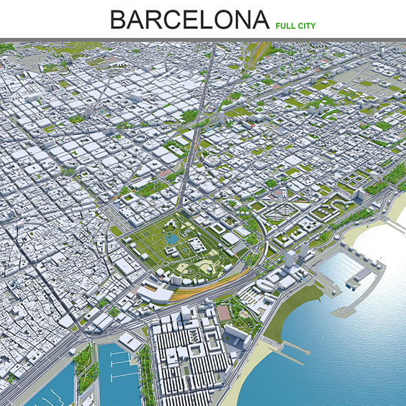 Barcelona City 3D - 3Docean 27700213