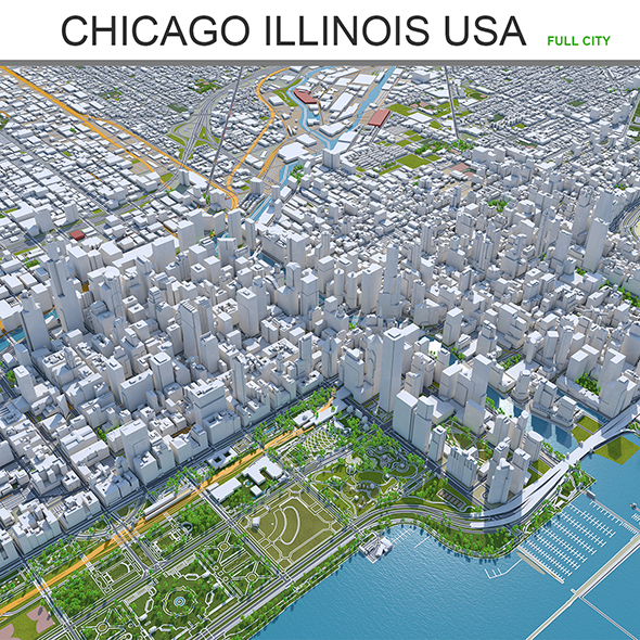 Chicago City Illinois - 3Docean 27710552
