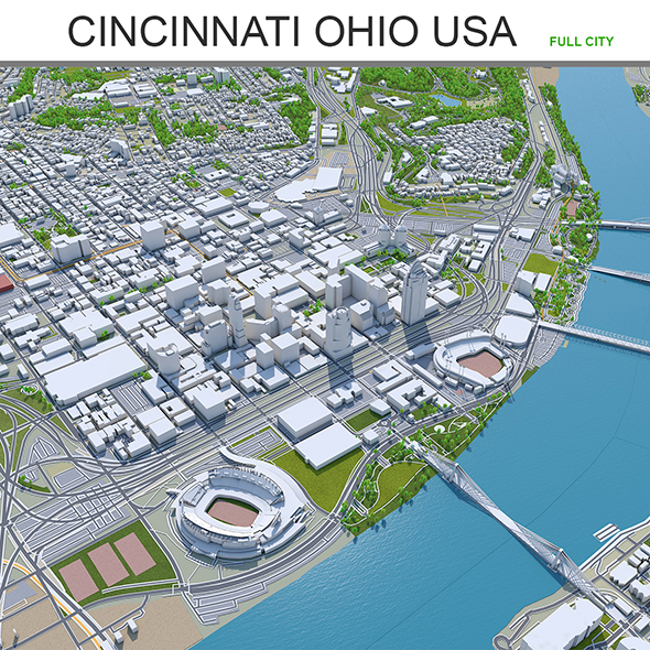 Cincinnati Ohio city - 3Docean 27710623