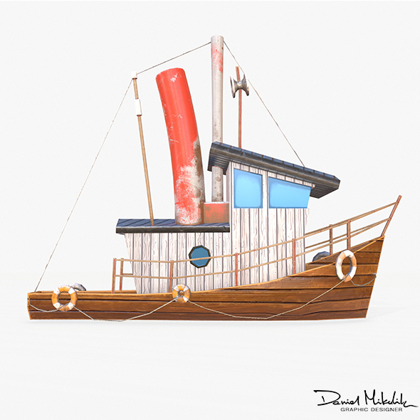 Cartoon Mini Boat - 3Docean 33709192