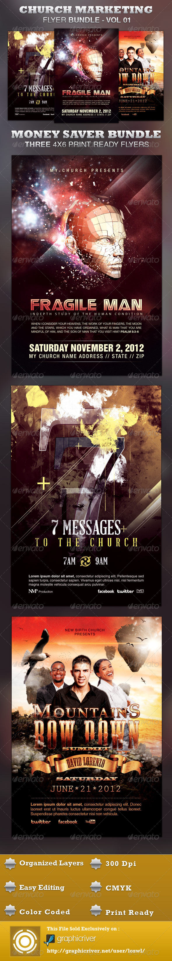 Church Marketing Flyer Bundle Vol-001 - Church Flyers