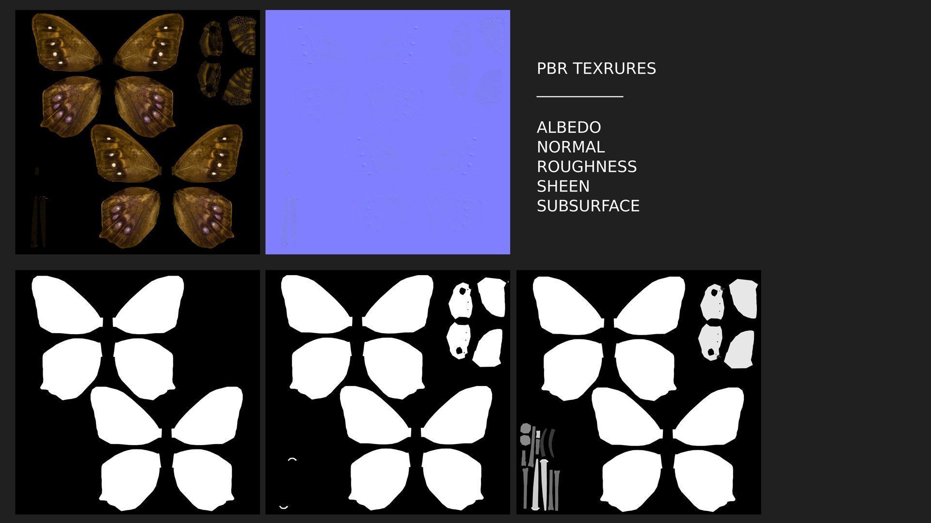 Butterfly Collection PBR Rigged Animated by fhp3d | 3DOcean