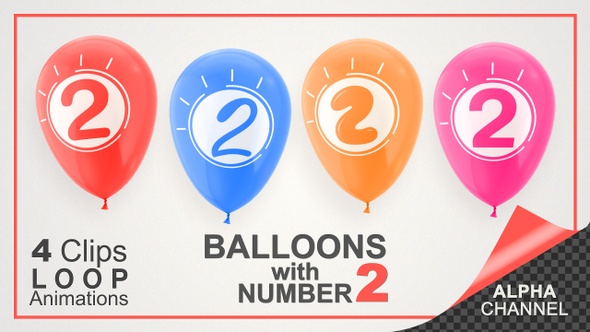 Balloons With Number 2 / Happy Two Years Old