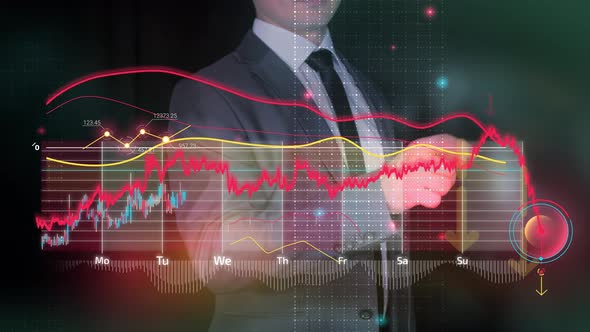 Abstract Infographics On The Topic Of The Stock Market Crash 4K alt