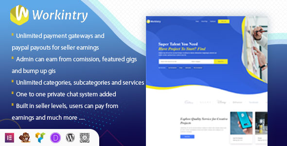Workintry – Freelance Marketplace and Gig Based WordPress Plugin