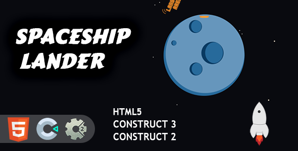 Spaceship Lander HTML5 Construct 2/3 Game