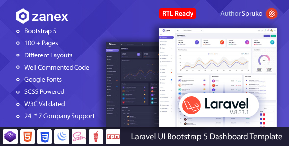 Zanex – Laravel Bootstrap 5 Dashboard Template