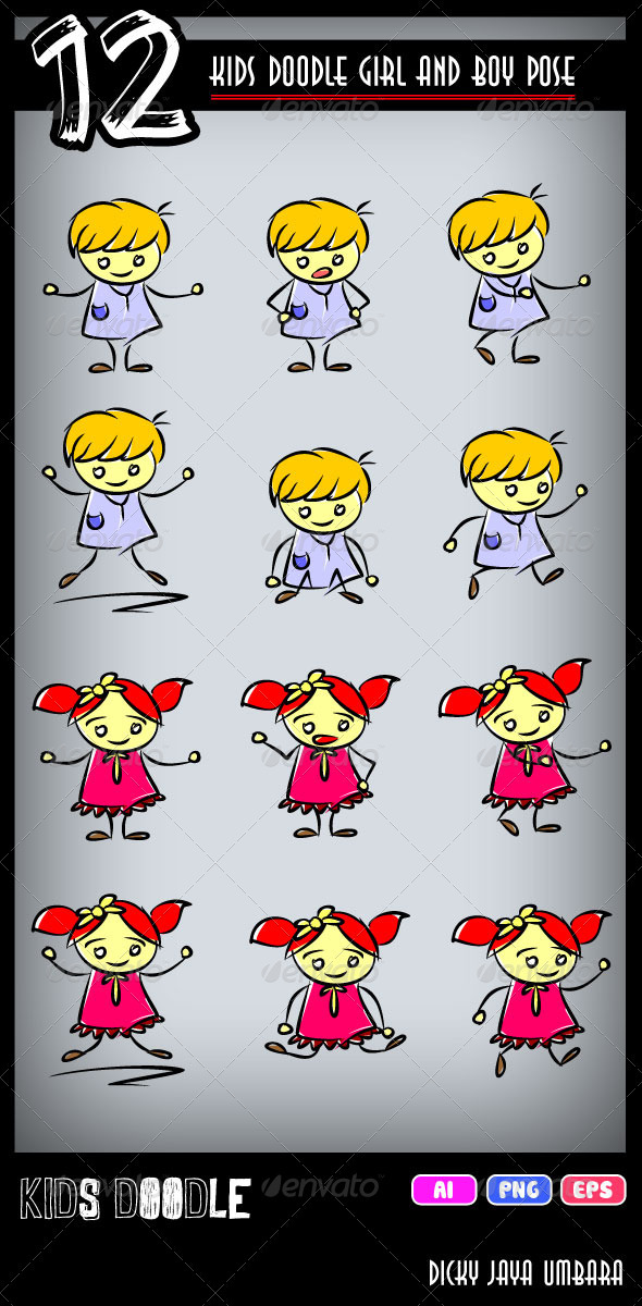 Kids Doodle - Characters Vectors