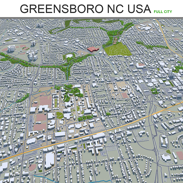 Greensboro city Carolina - 3Docean 28613833