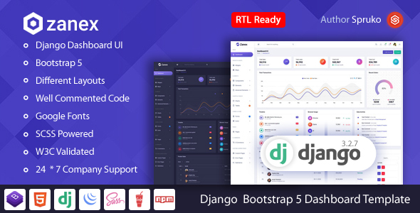 Zanex – Django Bootstrap 5 Dashboard Template