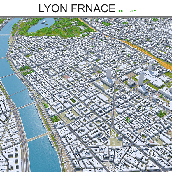 Lyon CityFrance 3D - 3Docean 28614283