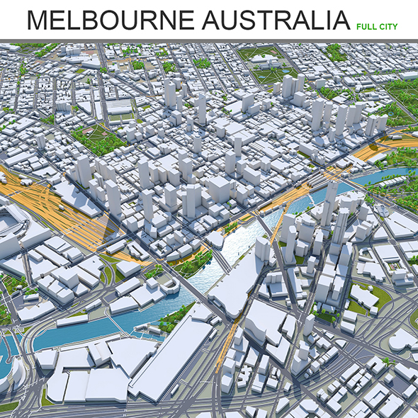 Melbourne City 3D - 3Docean 27727123