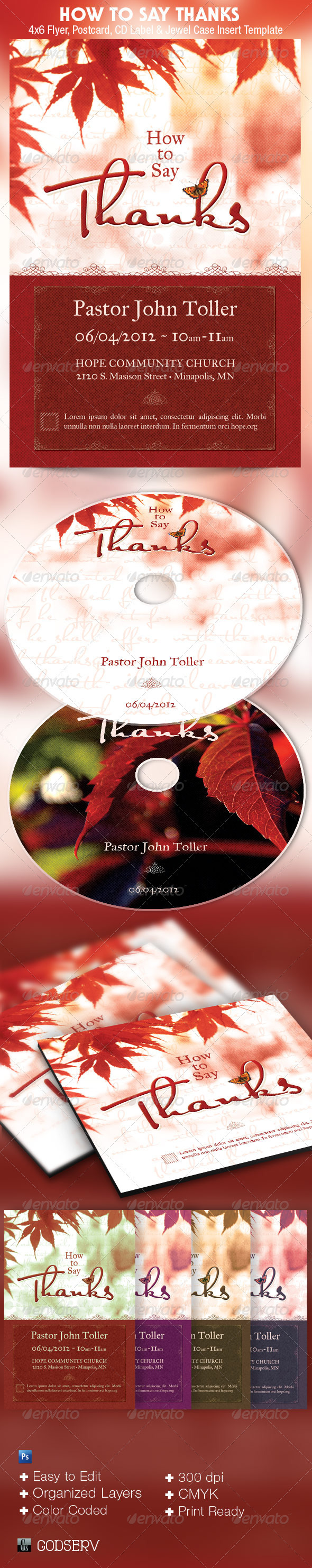 Thanks Church Flyer CD Template - Church Flyers