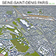 Seine Saint Denis city Greater Paris 3d model 40km