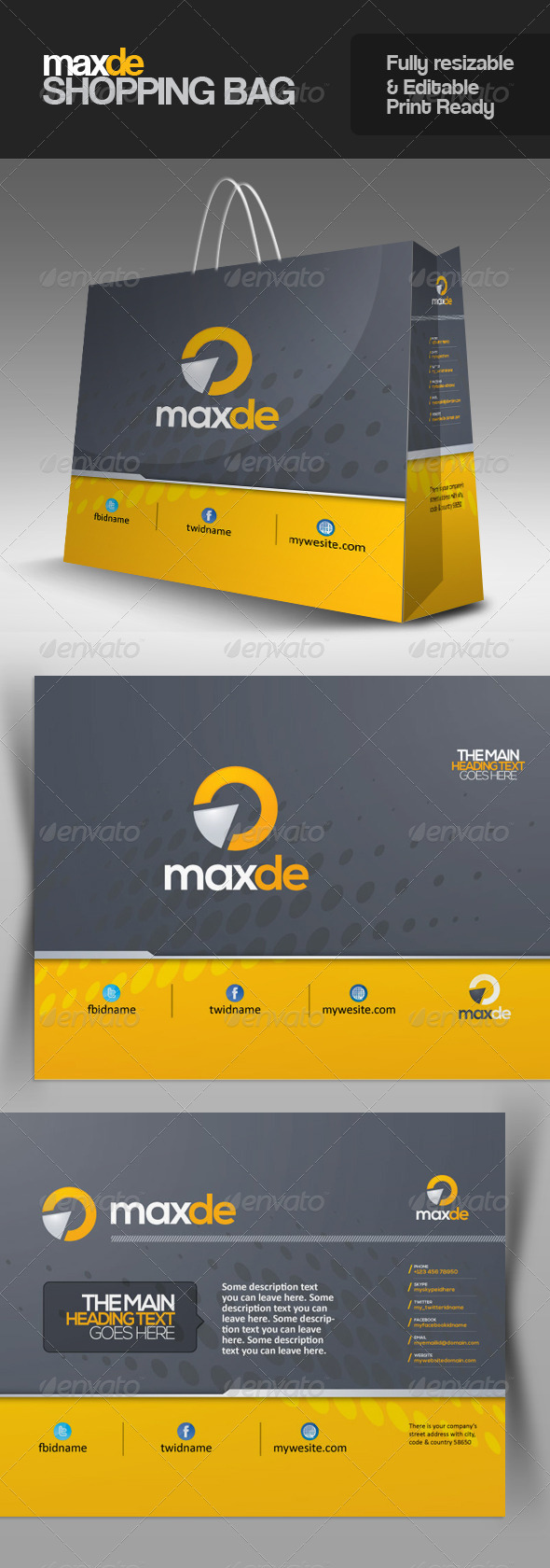 Maxde Multipurpose Shopping Bag - Packaging Print Templates