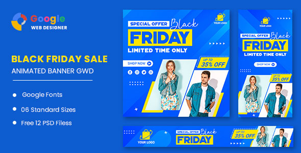 Black Friday Fashion Sale HTML5 Banner Ads GWD