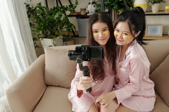 Pretty Female Friends Filming Blog