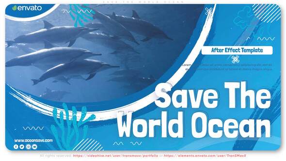 Save the World Ocean Video Displays template preview