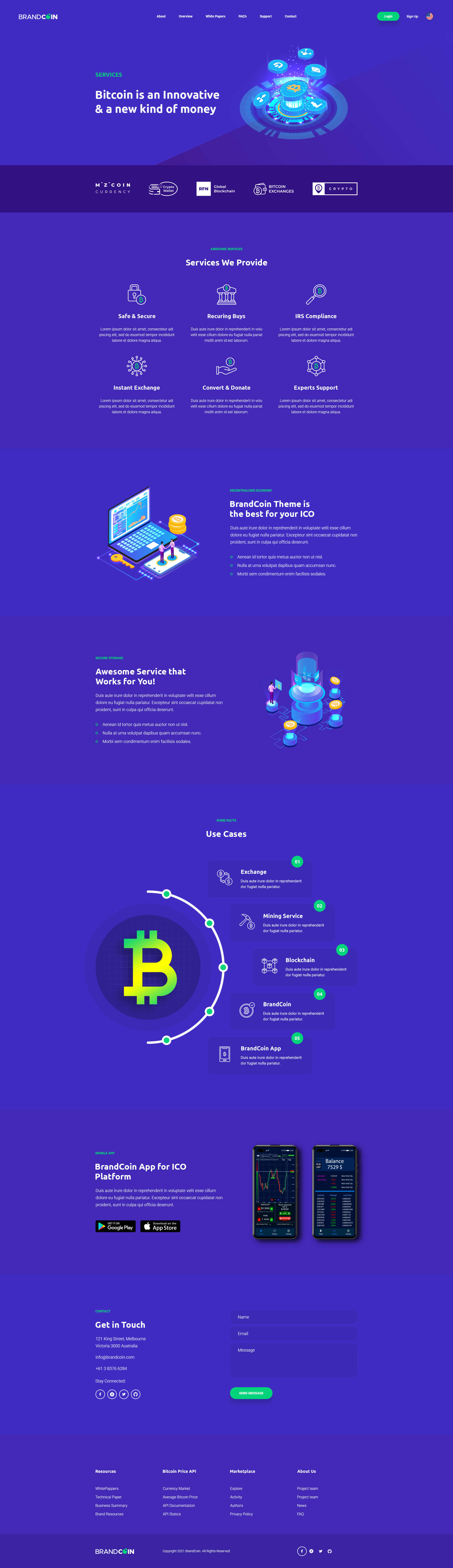 BrandCoin - Cryptocurrency Elementor Template Kit by designingmedia