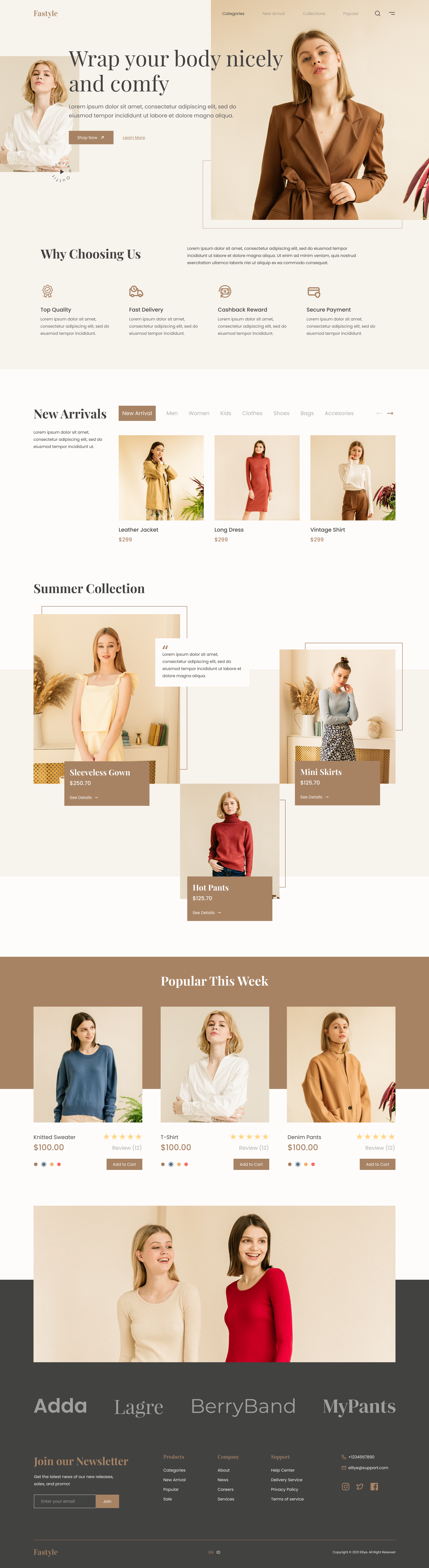 Fastyle - Simple Fashion E-Commerce Website UI