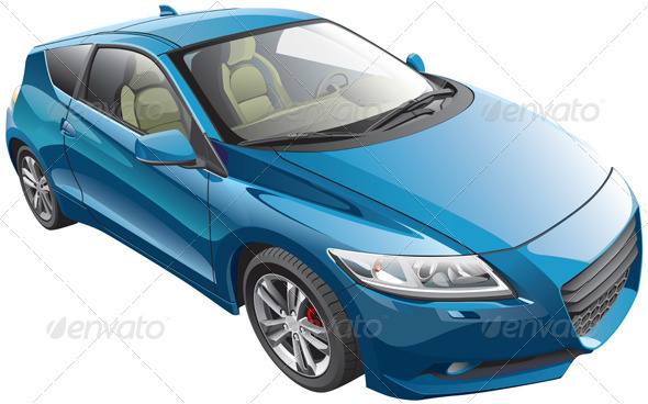 Blue Sport Car - Objects Vectors