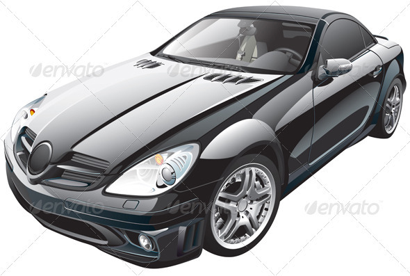 Black Sport Car - Objects Vectors