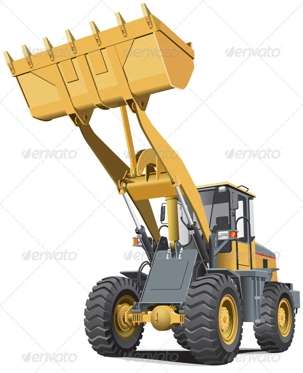 Light-brown Front End Loader - Objects Vectors
