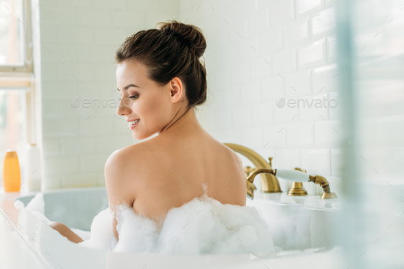 Lovely Naked Woman In The Bathroom Stock Photo, Picture and