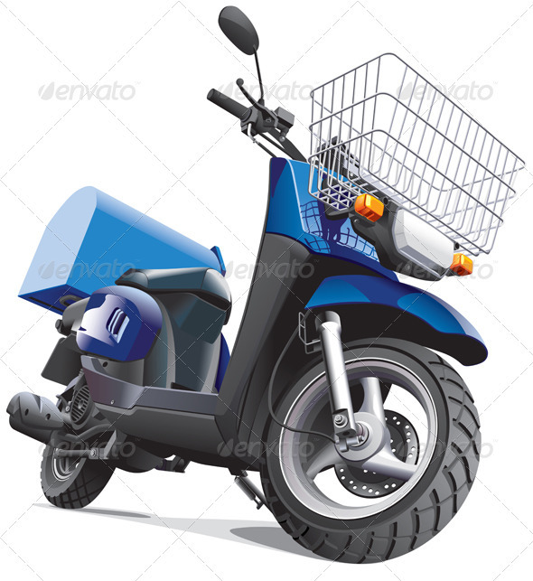 Motorbike For Delivery Goods - Objects Vectors